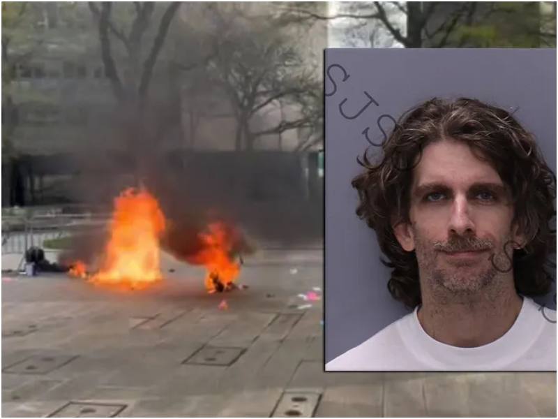 Media Grapples with Coverage of Man Setting Himself On Fire Outside Trump Trial Courthouse